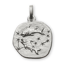 Anhänger Sternzeichen Fische rundlich Weissgold 750