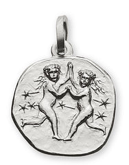 Anhänger Sternzeichen Zwillinge rundlich Weissgold 750