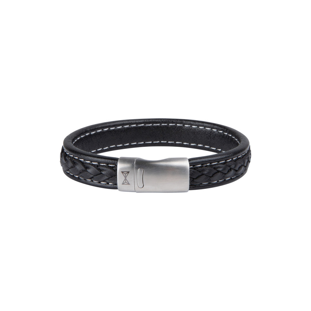 AZE Jewellery Herren-Armband Retro Wave Leder Schwarz