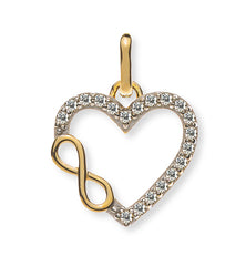 Anhänger Infinity Heart Gelbgold 375 teilrhodiniert 19 Zirkonias