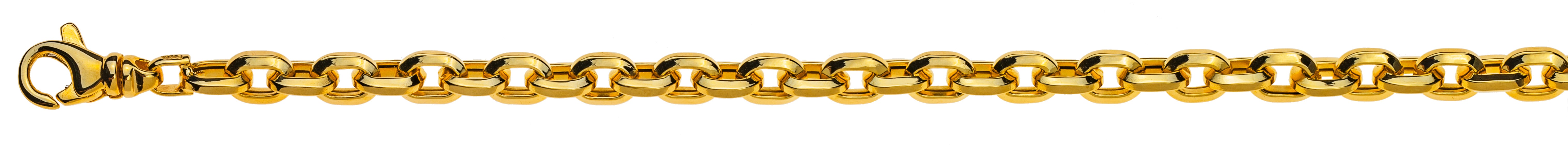 Armband Anker Oval Gelbgold 750, 6.0mm, Messerschliff