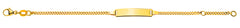 Armband Panzer geschliffen mit rechteckiger Gravurplatte lang Gelbgold 375