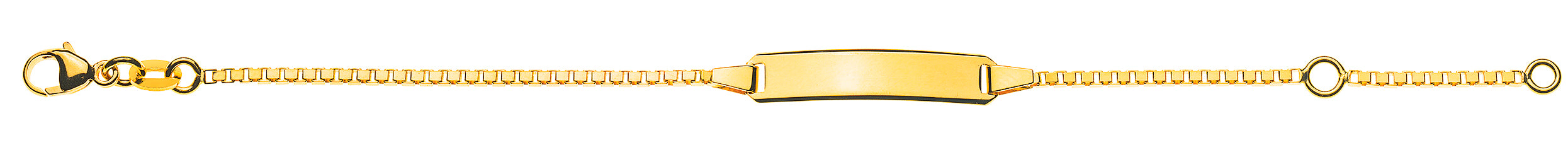 Bébé Armband Venezianer diam. Gelbgold 750 mit Gravurplatte lang