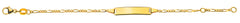 Bébé Armband Figaro 3&1 Gelbgold 750 mit Gravurplatte lang