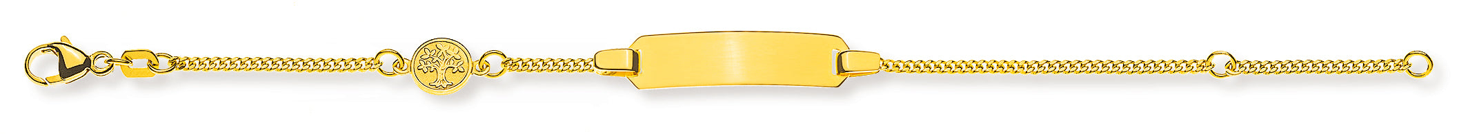 Baby Armband Panzer diamantiert Gelbgold 750 Lebensbaum