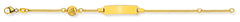 Armband Panzer diamantiert Gelbgold 375 mit Engeli und Gravurplatte