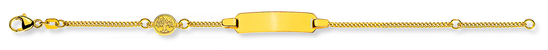 Baby Armband Panzer diamantiert Gelbgold 375 14cm