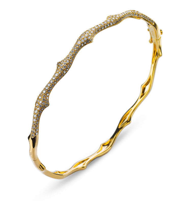 Armreif Gelbgold 750 mit 227 Brillanten