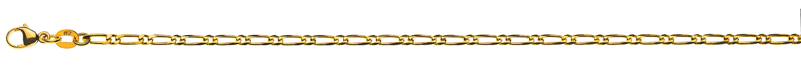 Figaro 1+1 diamantiert Gelbgold 750, ca. 2.3mm x 19cm