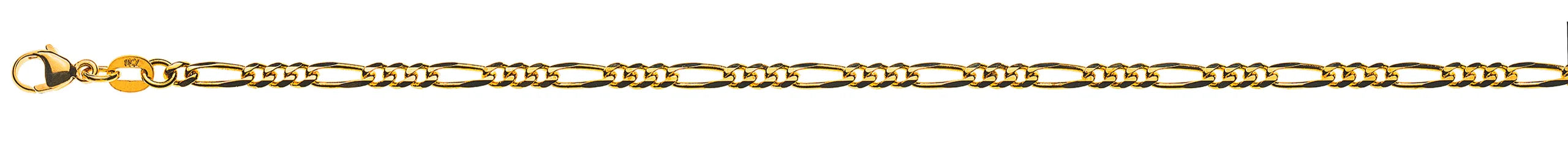 Figaro Armband Gelbgold 750, ca. 2.9mm x 19cm