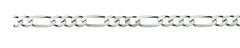 Fusskette Figaro 3&1 Weissgold 750 ca. 3,0 mm 24 cm