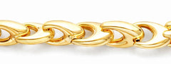 Armband V-Form Halbmassiv Gelbgold 750 ca. 7,8mm 19cm