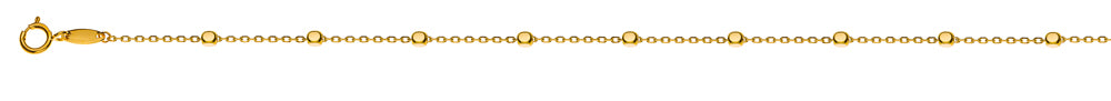 Collier Anker Gelbgold 750 mit 15 abgeflachten Kugeln, 45cm