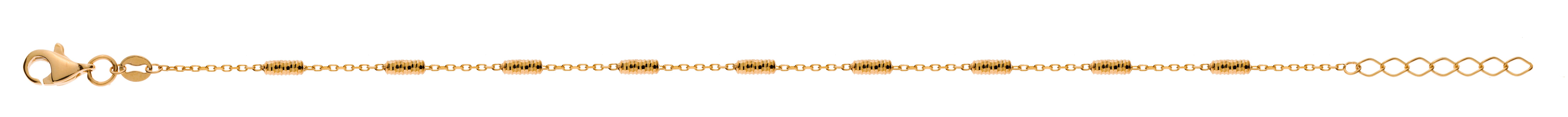 Armband Ankerkette mit Tubegeschliffen Gelbgold 750, 19cm