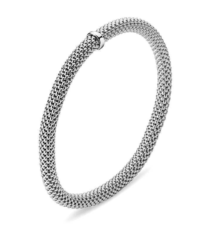 Flex Armband Weissgold 750 poliert geflochten