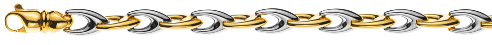 Armband Bicolor Gelb-/Weissgold 750 V-Form 6mm 19cm