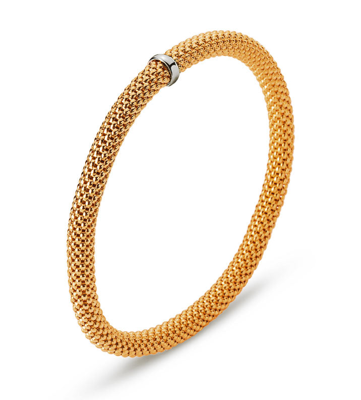 Flex Armband Bicolor 750 Rot- Weissgold geflochten
