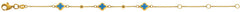 Armband Flowers Gelbgold 375 Emailliert Blau 16cm