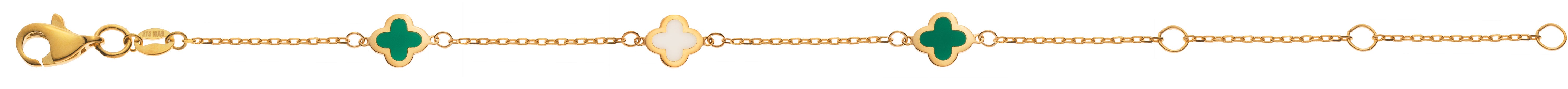 Armband Anker Flowers Gelbgold 375 emailliert 16cm