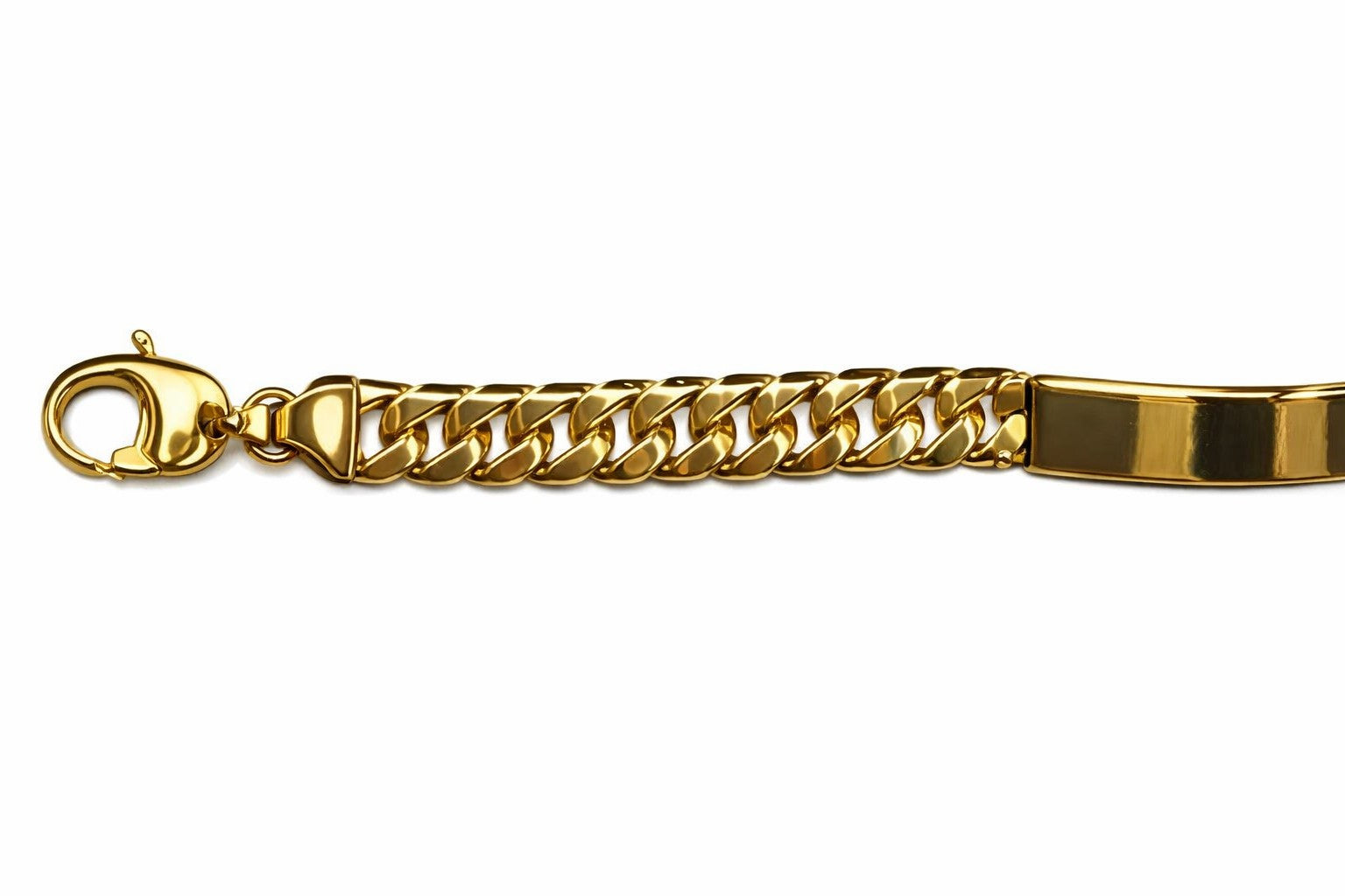 Panzer ID Armband geschliffen Gelbgold 750 7,0mm 19cm
