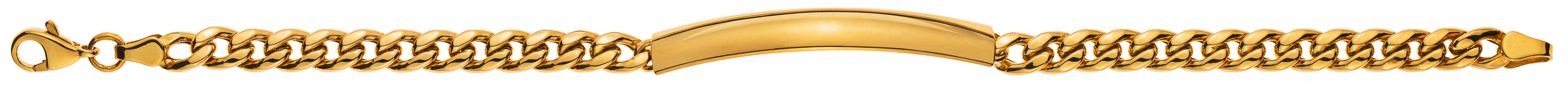 ID Armband Panzer geschliffen Gelbgold 750 halbmassiv 5,0 mm 18 cm