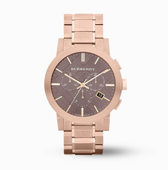 Montre chronographe unisexe Burberry en or rose « The City » - BU9353