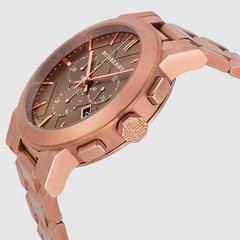 Montre chronographe unisexe Burberry en or rose « The City » - BU9353