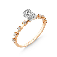 bague en or rose avec diamants - BYZ0002900