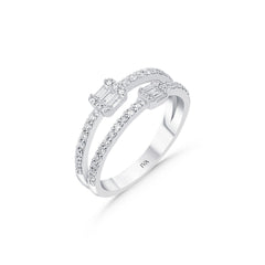 bague en or blanc avec diamants - BYZ0004581