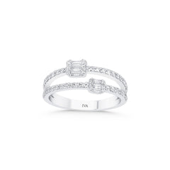bague en or blanc avec diamants - BYZ0004581