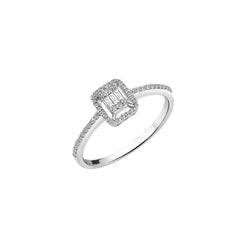 Bague de fiançailles en or blanc 18 carats 750 millièmes avec diamants - BYZ0005603