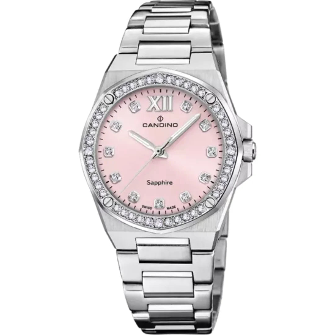 Candino Lady Elegance Damen Schweizeruhr mit Rosafarbenem Zifferblatt - C4751/4