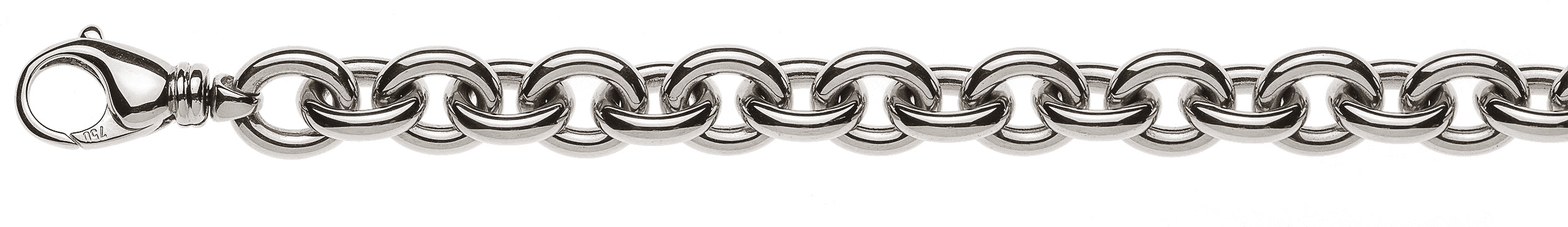 Collier Anker Oval Weissgold 750 Handarbeit