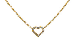 Collier Herz Gelbgold 750 mit 20 Brillanten H SI 0.08ct 45cm