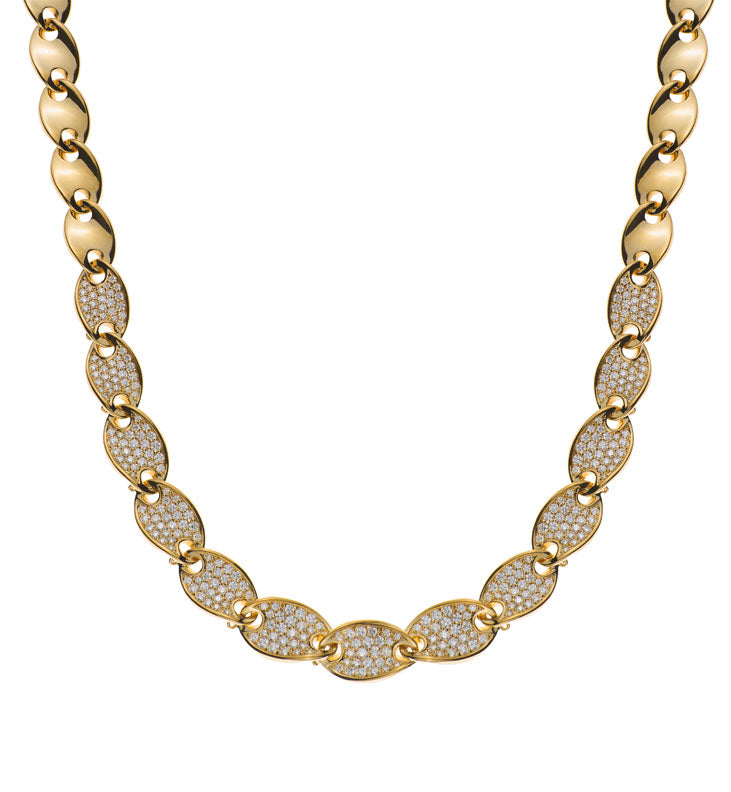 Collier Gelbgold 750 oval mit 2.89ct. Brillanten
