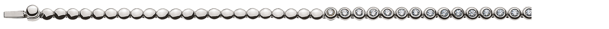 Collier Tennis Weissgold 750 zargengefasst mit 54 Brillanten