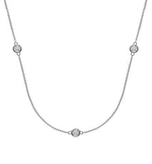 Collier Spiegelanker Weissgold 750 zargengefasst mit 3 Brillanten