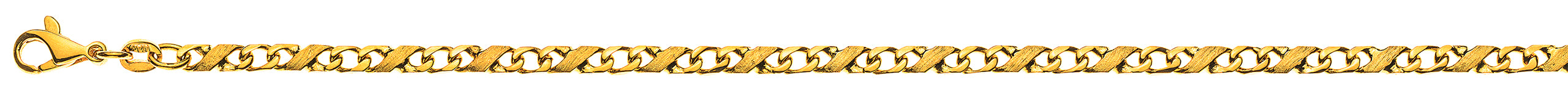 Armband poliert satiniert Gelbgold 750 ca. 3.5 mm