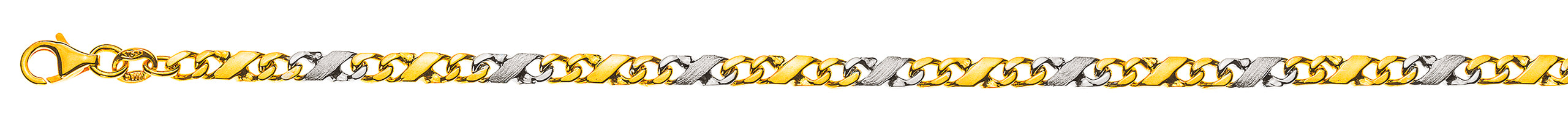 Collier Bicolor Gelb-/Weissgold 750 poliert satiniert 3,5 mm
