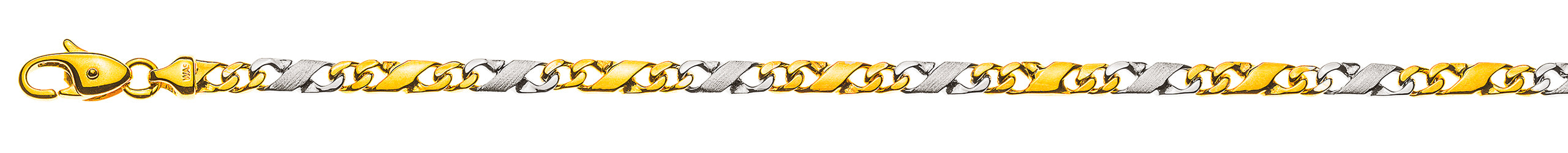 Armband Carrera poliert satiniert Bicolor Gold 750 ca. 4,0mm