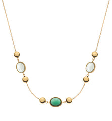 Collier Gelbgold 750 mit Amethyst und Turmalin Cabochon 45cm