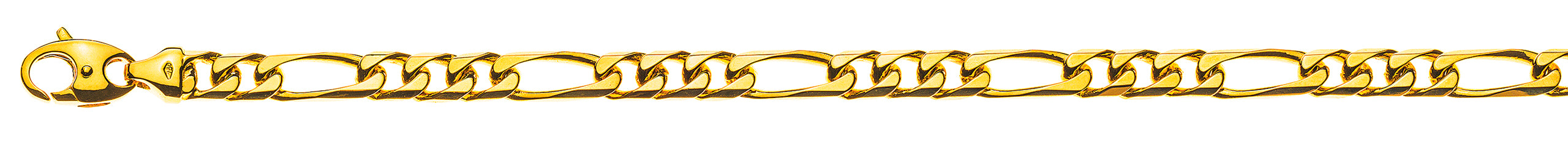 Collier Figaro Gelbgold 750 8-fach diamantiert ca. 6.0mm