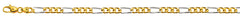 Armband Figaro Bicolor Gelb-/Weissgold 750 ca. 4,5mm