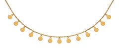 Collier Rundanker Gelbgold 750 mit 13 Plättli, 45cm