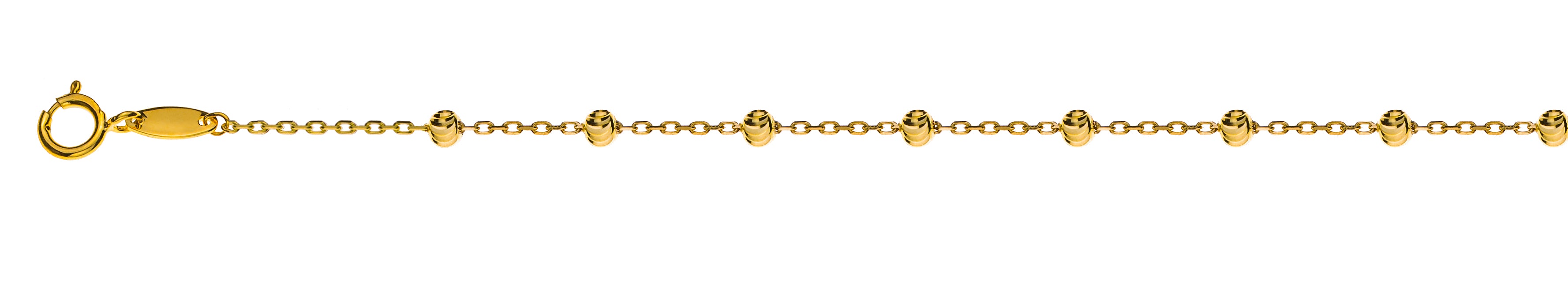Collier Anker Gelbgold 750 mit 23 Kugeln 2.5mm, 45cm