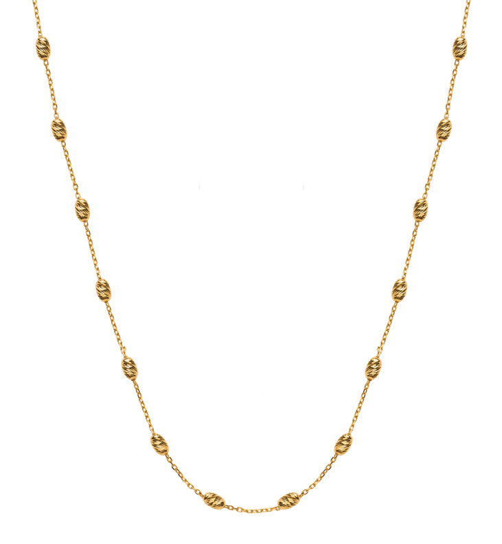 Collier Ankerkette Gelbgold 375 mit Kugelchen 45cm
