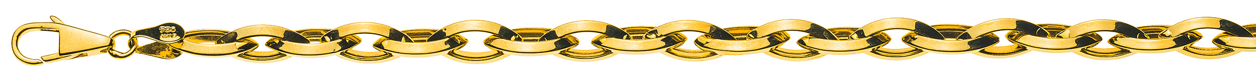 Collier Navette Gelbgold 750 Messerschliff halbmassiv 6.6x13.5mm 45cm