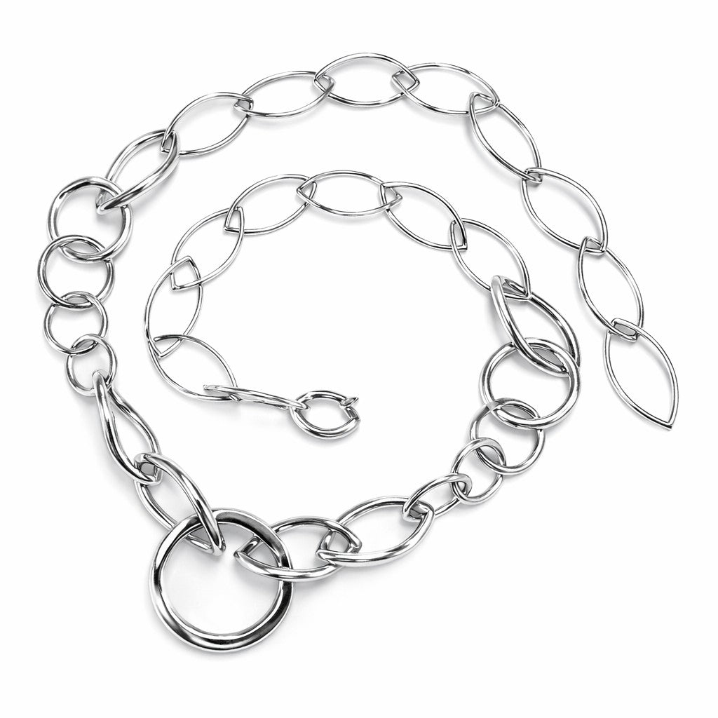 Collier Navette Weissgold 750 Fantasie 13.5mm 63cm