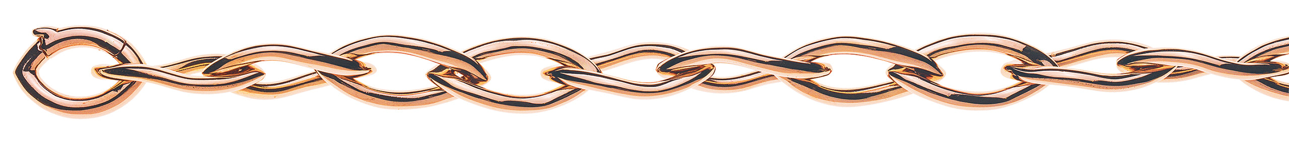 Armband Navette Rotgold 750 verdreht 21cm