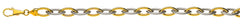 Collier Navette Bicolor 750 Runddraht Halbmassiv 45cm